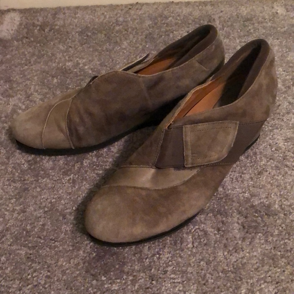 Comfort Leather Suede Wedges